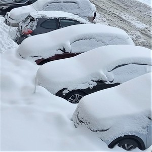 zaśnieżone samochody