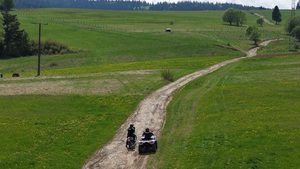 Policjanci na polnej sciezce