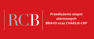 czerwony plakat z napisem przedłużenie stopni alarmowych