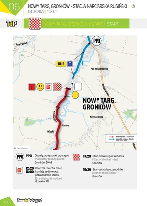 mapa początkowego etapu przejazdu